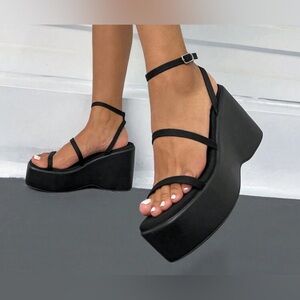 Ankle strap wedges
